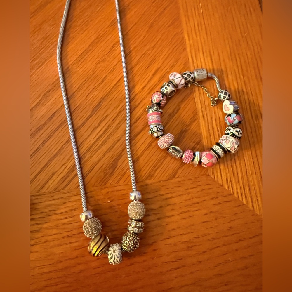 Sterling silver person bracelet and necklace full!